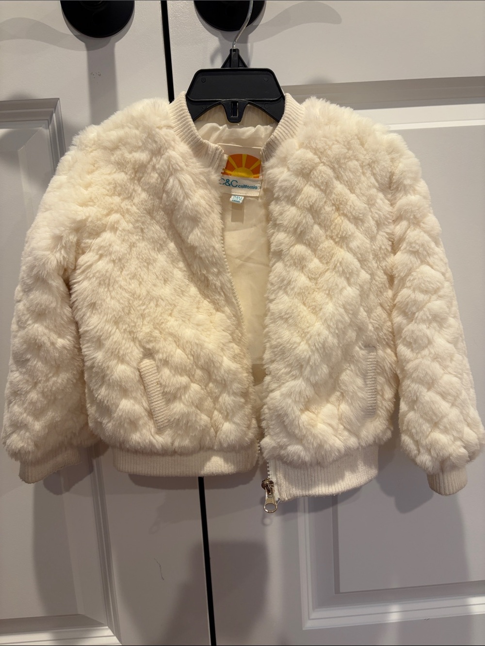 C&C California Cream Faux Fur baby/toddler Jacket size 24months